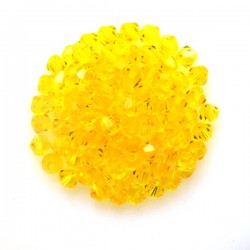 Broušené Bicony Yellow, 4 mm,...